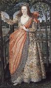 Robert Peake the Elder Portrait of a Lady of the Hampden family oil painting on canvas